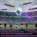 Tactical visualization of the 1954 UFO encounter over the Fiorentina football stadium in Florence, Italy.