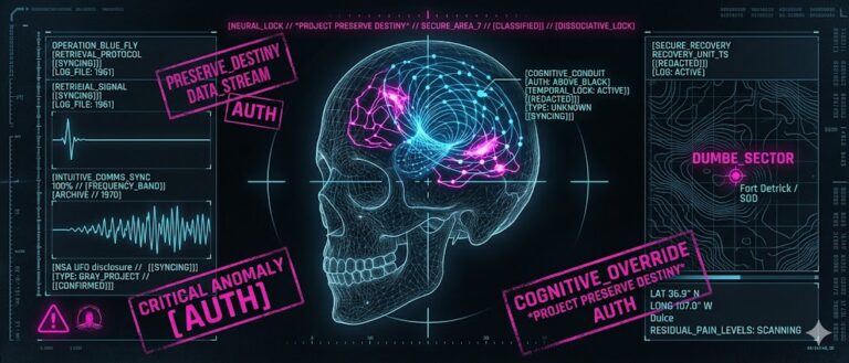 A visualization of the "intuitive communication" process used by the NSA to transmit data between humans and extraterrestrial entities.