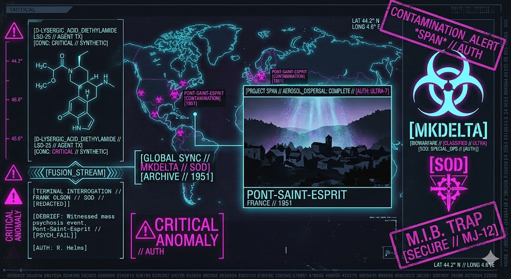 A visualization of the CIA's overseas biochemical testing and aerosolized dispersal protocols.