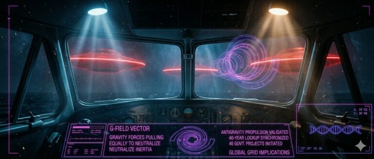 Tactical visualization of an artificial gravity field used by a flying saucer for extreme acceleration.