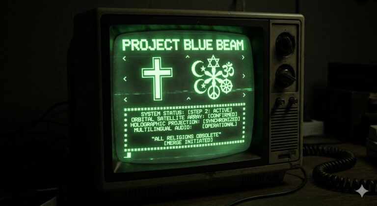 A visualization of the holographic deception logic planned in the second step of Project Blue Beam.