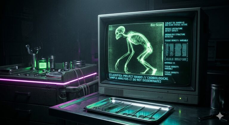 A visualization of the medical data analysis conducted on extraterrestrial biological entities under Project Bando.