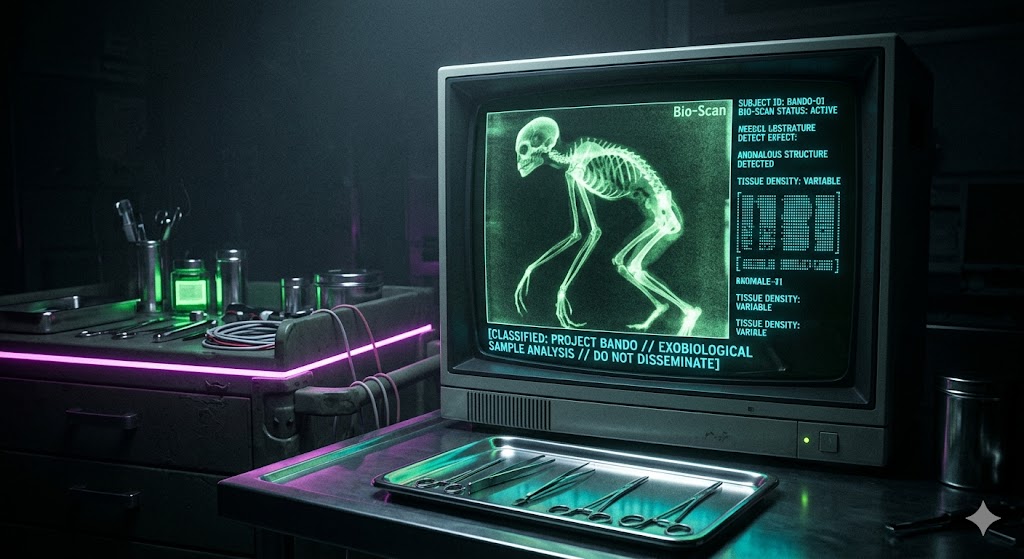 A visualization of the medical data analysis conducted on extraterrestrial biological entities under Project Bando.