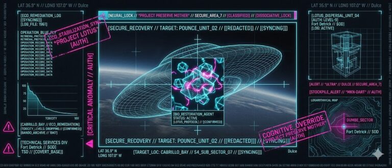 A visualization of the Ganesh Particle dispersal and the resulting environmental remediation protocols used in Cabrillo Bay.
