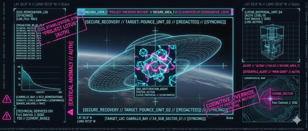 A visualization of the Ganesh Particle dispersal and the resulting environmental remediation protocols used in Cabrillo Bay.
