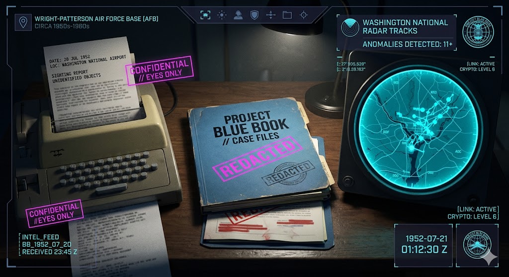 A tactical visualization of the data collection and reporting process at the heart of Project Blue Book.