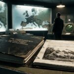 A thick NATO document titled "The Assessment" sitting on a desk in a 1960s war room, revealing UFO photos.