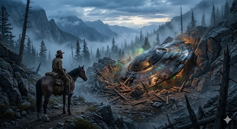 Visualization of the 1865 UFO crash at Cadotte Pass, Montana.