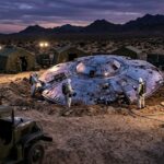 Ultra-realistic visualization of a military recovery operation at a UFO crash site.