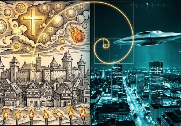 Comparative visualization of historical and modern UFO sightings across centuries.