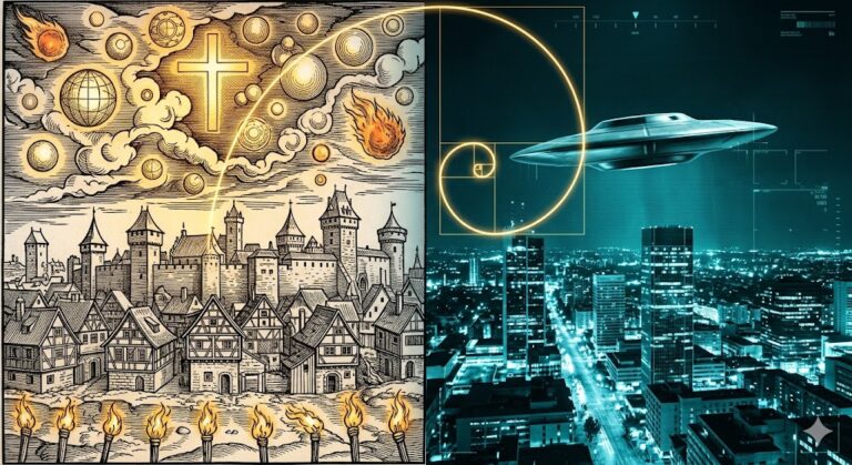 Comparative visualization of historical and modern UFO sightings across centuries.