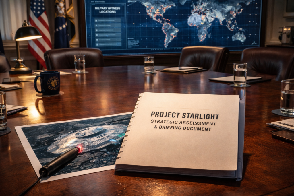 The Project Starlight Comprehensive Briefing Document prepared for high-level government officials.