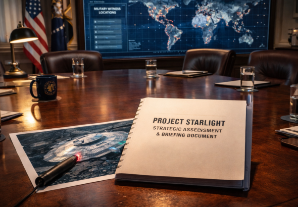 The Project Starlight Comprehensive Briefing Document prepared for high-level government officials.